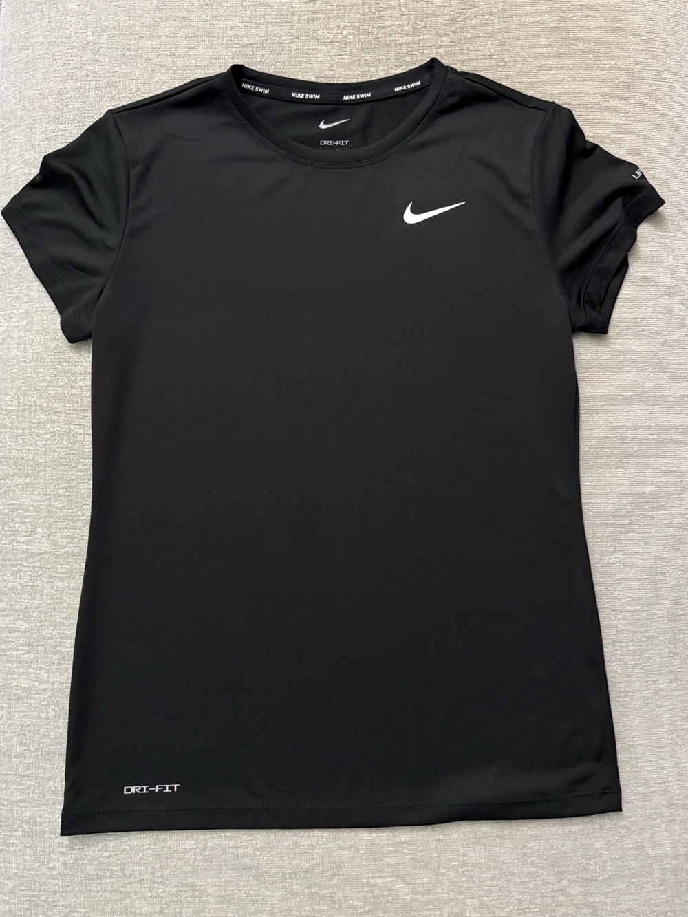 Nike Dri-FIT Women's XS Black Athletic or Swim Tee,  UPF 40